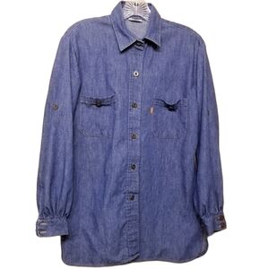 Levi's | Vintage Orange Tab Unisex Button Down Denim Shirt (Medium)